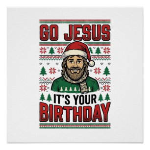 イエス様のクリスマスお誕生日ヴィンテージTシャツ ポスター