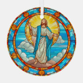 イエス様のステンドグラスが天国へ ガラスオーナメント (裏面)