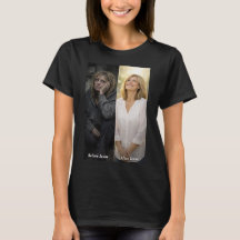 イエス様の前と後の女性Tシャツ
