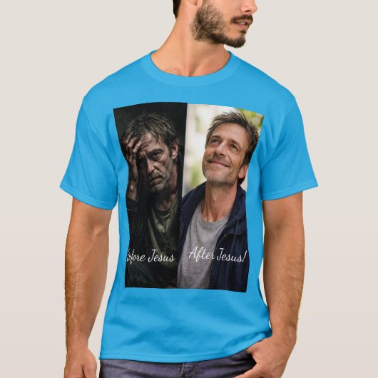 イエス様の前と後 Tシャツ (正面)