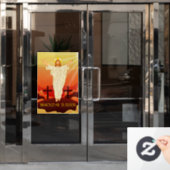 イエス様の復活祭が復活するのを見る ウィンドウサイン (オフィスドア)