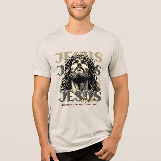 イエス様の復活 – イエス・キリスト芸術的 トライブレンドTシャツ (正面)