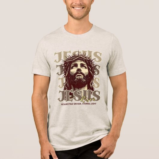 イエス様の復活 – イエス・キリスト芸術的 トライブレンドＴシャツ (正面)