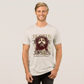 イエス様の復活 – イエス・キリスト芸術的 トライブレンドＴシャツ (正面全面)