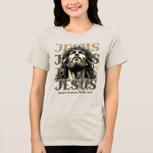 イエス様の復活 – イエス・キリスト芸術的 トライブレンドTシャツ
