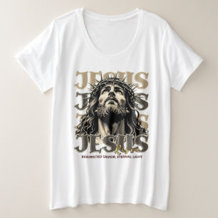 イエス様の復活 – イエス・キリスト芸術的 プラスサイズTシャツ