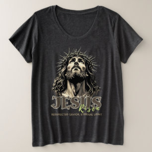 イエス様の復活 – イエス・キリスト芸術的 プラスサイズTシャツ