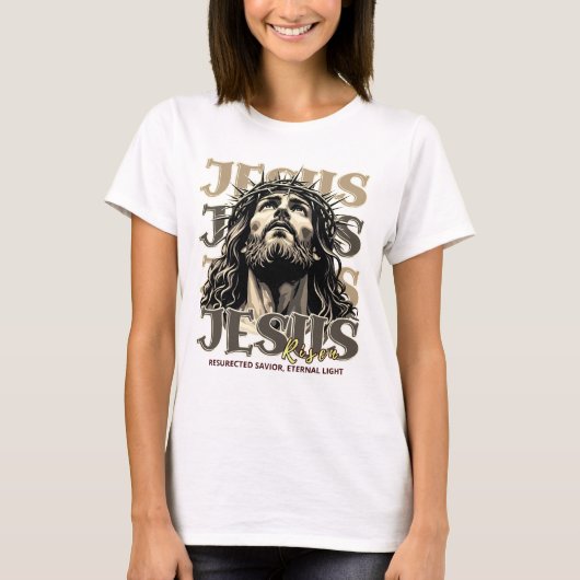 イエス様の復活 – イエス・キリスト芸術的 Tシャツ (正面)