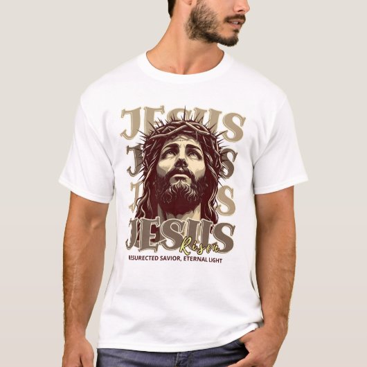 イエス様の復活 – イエス・キリスト芸術的 Tシャツ (正面)