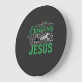 イエス様の愛が伝えるクリスマス タイポグラフィ ラージ壁時計 (傾斜)