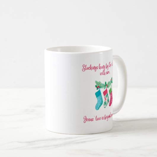イエス様の愛はクリスマスの比較を超えている コーヒーマグカップ (正面右)