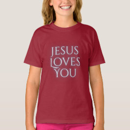 イエス様の愛を表現したクリスチャン向けタイポグラフィーデザイン Tシャツ