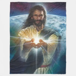 イエス様の手の光 フリースブランケット