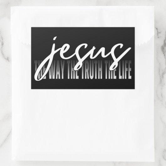 イエス様の真実と人生 長方形シール (バッグ)