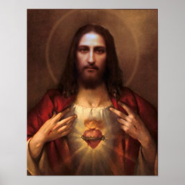 イエス様の祈りのハートの祈りのイメージ。 ポスター