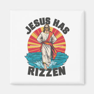 イエス様のRizzenウェアデザインが面白いイースターサンデーT マグネット