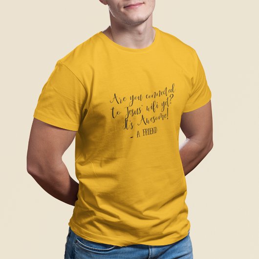 イエス様のWiFiに接続中 宗教的なイエロー Tシャツ