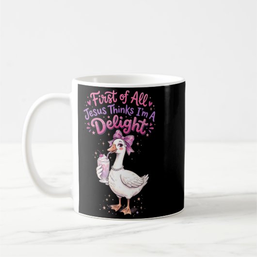 イエス様はまず喜びを感じる Funny Goose Design コーヒーマグカップ (左)