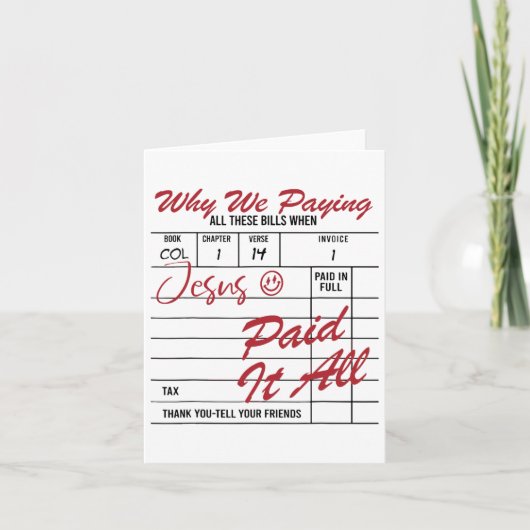 イエス様はイエス・キリスト教の復活祭の日に全額支払った カード (正面)