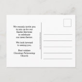 イエス様はイースター教会のサービスを私カスタマイズに復活 インビテーションポストカード (裏面)