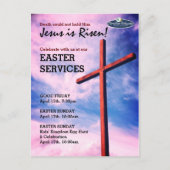 イエス様はイースター教会のサービスを私カスタマイズに復活 インビテーションポストカード (正面)