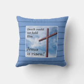 イエス様はカスタマイズ可能な青いキリスト教の復活祭を復活 クッション (裏面)