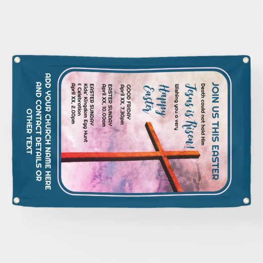 イエス様はキリスト教の復活祭の装飾を復活させた 横断幕 (横)