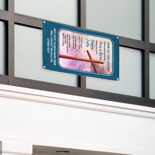 イエス様はキリスト教の復活祭の装飾を復活させた 横断幕 (ビルの外側)