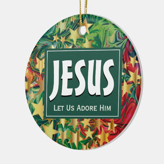 イエス様はクリスマスを愛してあげよう セラミックオーナメント (左)