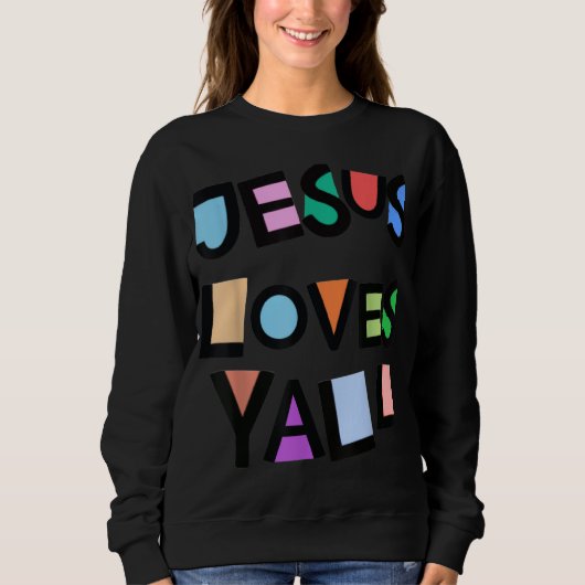 イエス様は全てのピンクの信仰を愛する女性女の子キ スウェットシャツ (正面)