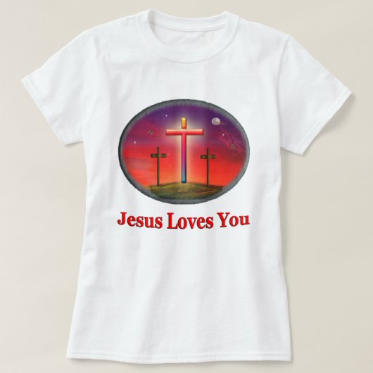 イエス様は愛されている Tシャツ (デザイン正面)