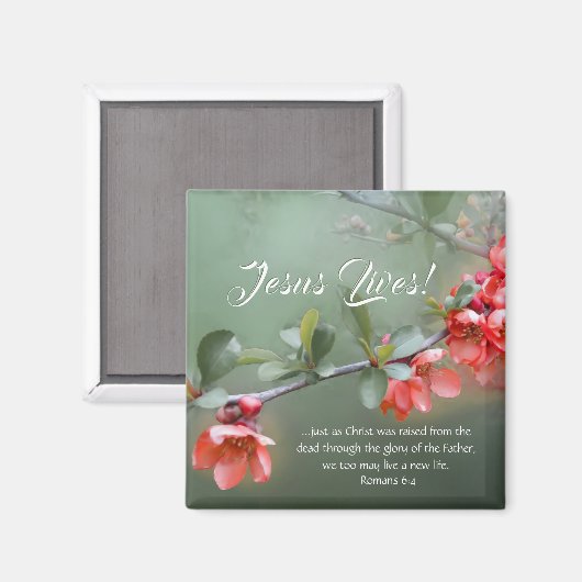 イエス様は春の花聖書の復活祭を生きる マグネット (正面/裏面)