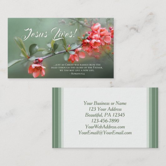 イエス様は春の花聖書の復活祭を生きる 名刺 (正面/裏面)