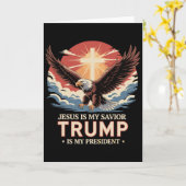 イエス様は私の救世主 トランプは私の大統領 聖書的な カード (黄色い花)