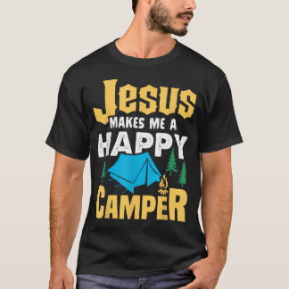 イエス様は私を幸せなキャンパーにしてくれる キャンプ好き Tシャツ