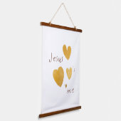 イエス様は私を愛している木のタペストリーのサインモダン 吊り下げ型タペストリー (傾斜あり)