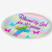 イエス様は私を愛して80番目の誕生日紙プレート ペーパープレート (アングル)