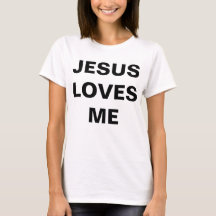 「イエス様は私を愛して」女性のTシャツ