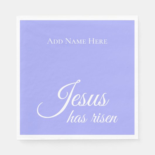 イエス様は紫のカスタムキリスト教の復活祭を復活させた スタンダードランチョンナプキン (正面)