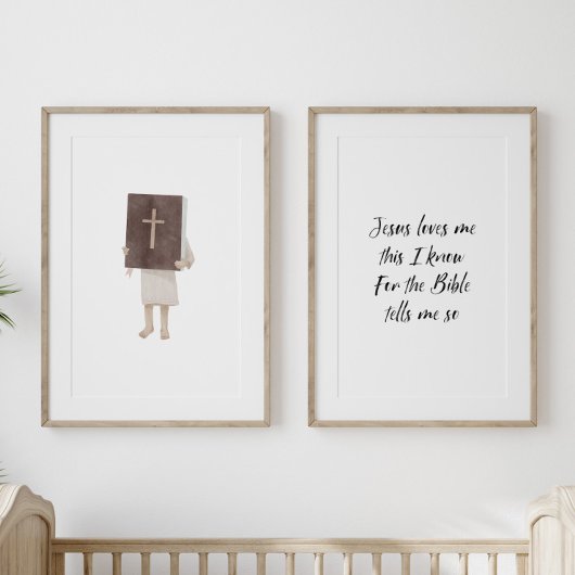 イエス様は聖書のポスターを持っているクリスチャン・ガールを愛している