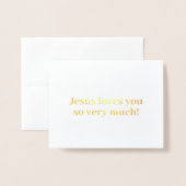 イエス様は貴方を愛し尽くしている！ 箔カード (封筒付き正面)