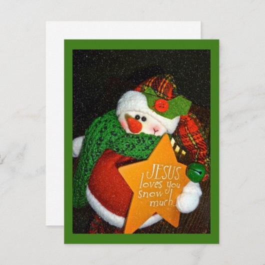 イエス様は雪が大好き!クリスチャンテーマ雪だるま ポストカード (正面/裏面)