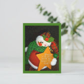 イエス様は雪が大好き!クリスチャンテーマ雪だるま ポストカード (スタンド正面)