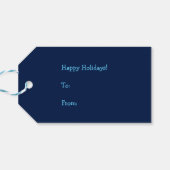 イエス様は雪が大好き！クリスチャン雪だるまブルー ギフトタグ (裏面横)