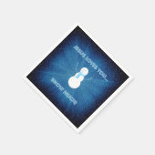 イエス様は雪が大好き!クリスチャン雪だるまブルー スタンダードカクテルナプキン (角)