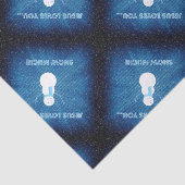 イエス様は雪が大好き！クリスチャン雪だるまブルー 薄葉紙 (詳細)