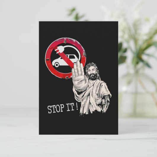 イエス様は電気自動車にノーと言う サンキューカード (スタンド正面)