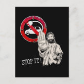 イエス様は電気自動車にノーと言う ポストカード (正面)