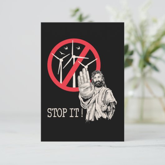 イエス様は風力発電に反対するだろう サンキューカード (スタンド正面)