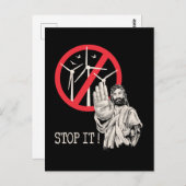 イエス様は風力発電に反対するだろう ポストカード (正面/裏面)